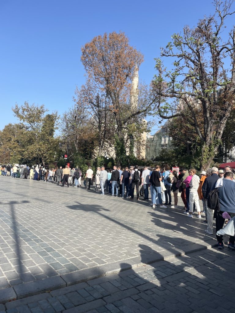 The Hagia Sophia Mosque queue. 