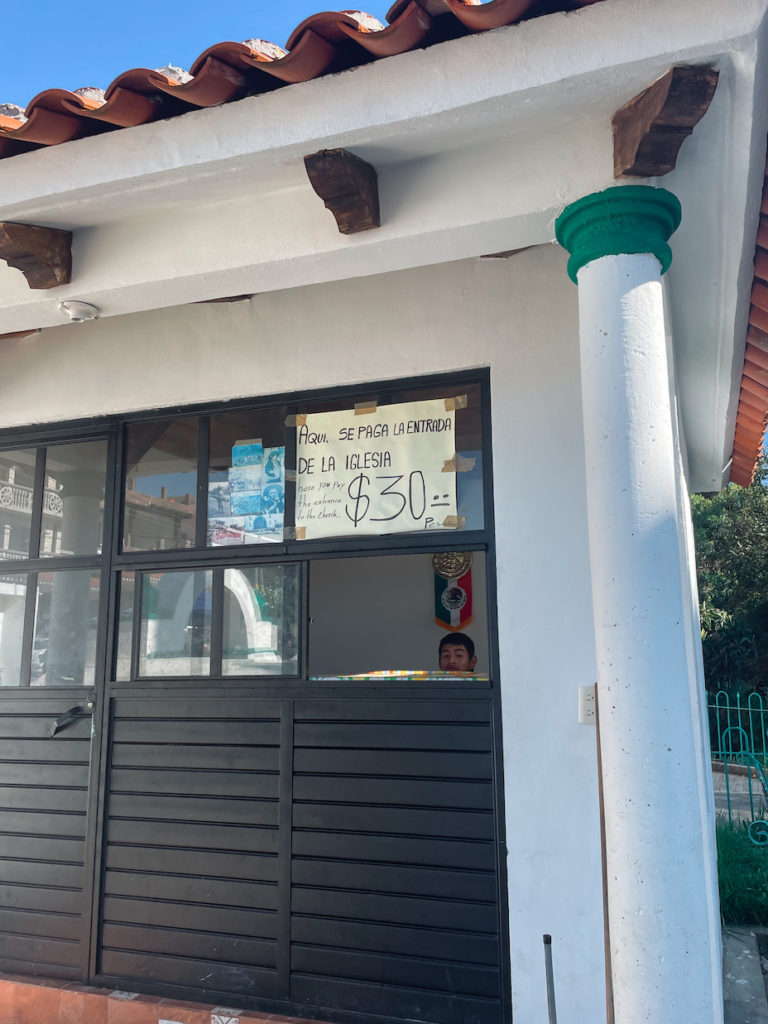 The ticket booth at Chamula Church. 