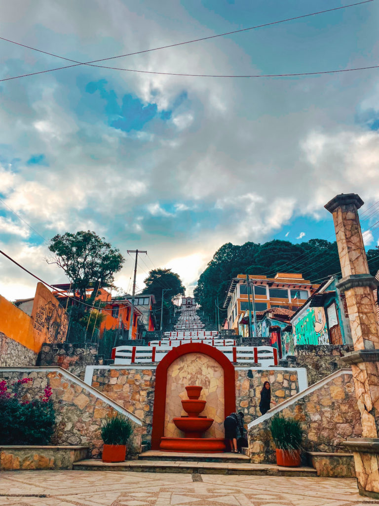 The colourful steps up to Iglesia de San Cristobalito